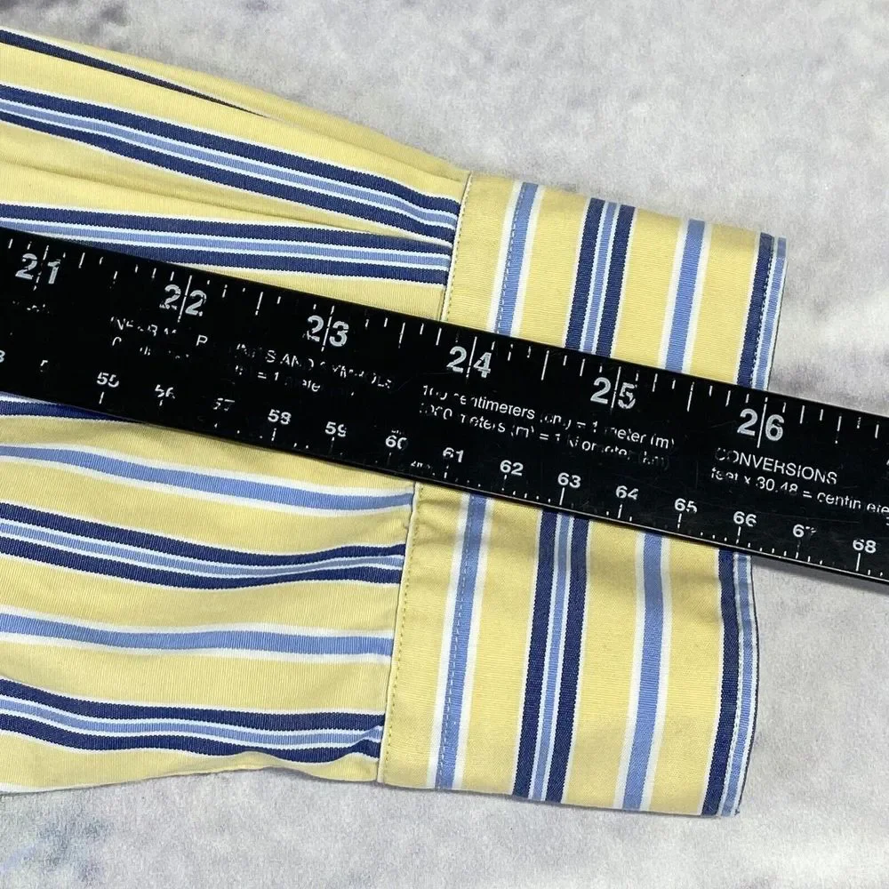 Polo by Ralph Lauren Westerton 2-Ply Shirt Mens XL Yellow Long Sleeve‎ Striped